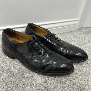 Men's 10.5 JOHNSTON & MURPHY Hannigan Leather Wingtips Oxford‎ Shoes 20762 BLACK